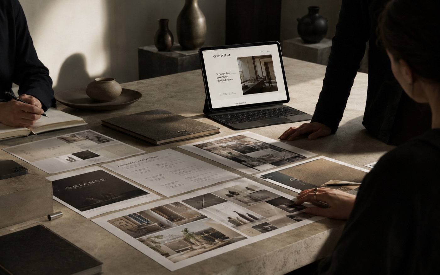English website and case-study communication — restructured pages and projects written as commercial proof